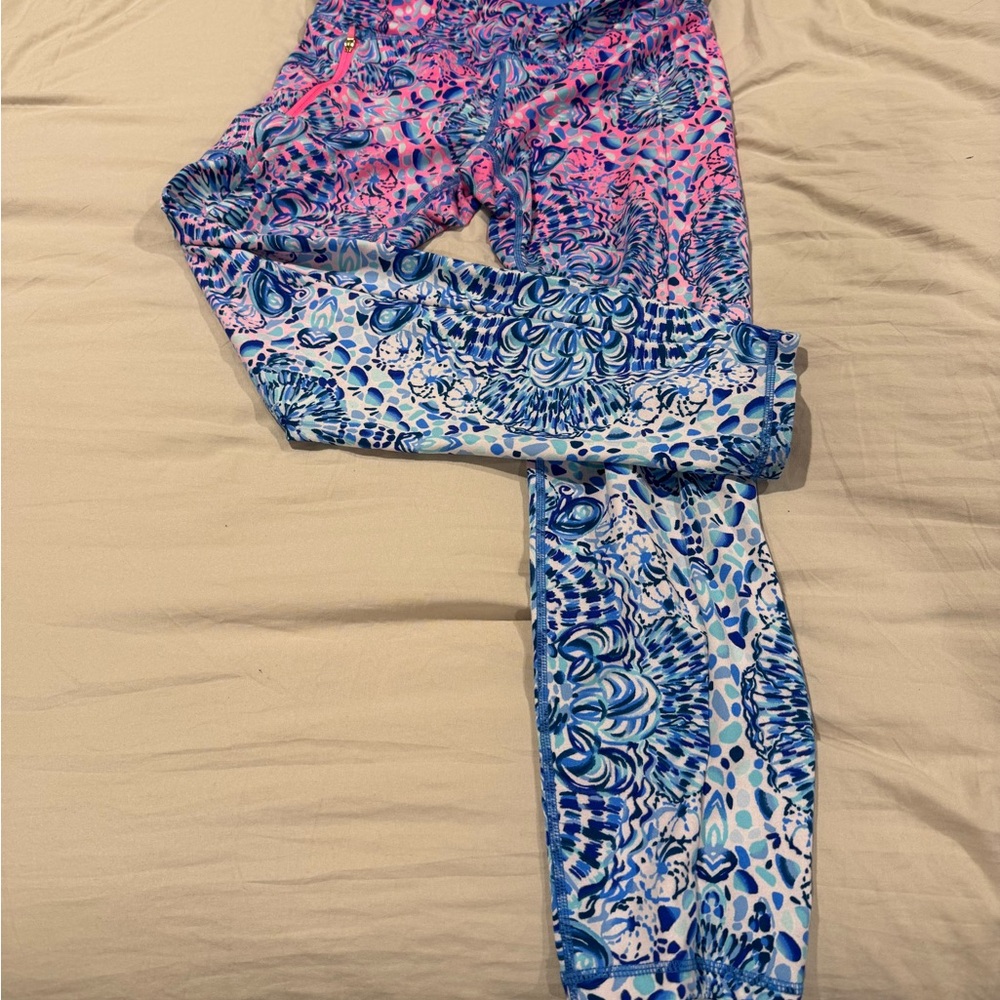 Vibrant Pink and Blue Patterned Leggings